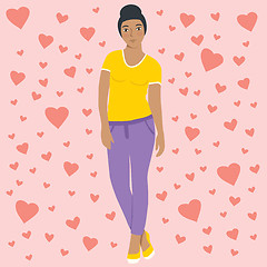 Image showing Vector Woman Celebrating Valentines Day