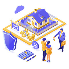 Image showing Sale Purchase Rent Mortgage House Isometric