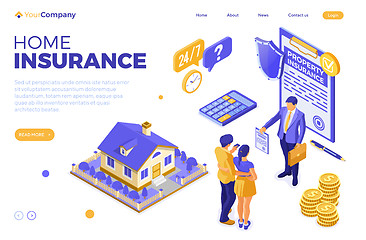 Image showing Sale Purchase Insurance Mortgage House Isometric