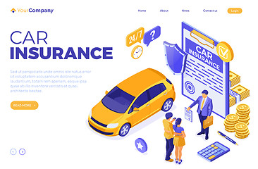 Image showing Car Insurance Isometric Concept