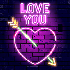 Image showing Valentines Day Neon Signboard