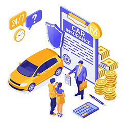 Image showing Car Insurance Isometric Concept