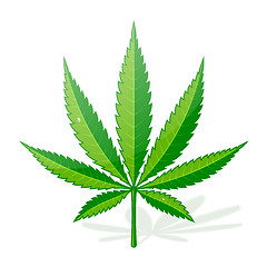 Image showing Cannabis Hemp Leaf Flat Icon