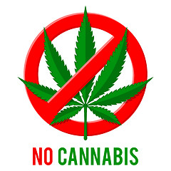 Image showing Stop Sign with Hemp Leaf