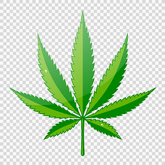 Image showing Cannabis Hemp Leaf Flat Icon
