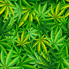 Image showing Cannabis Leaf Seamless Pattern