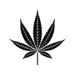 Image showing Cannabis Hemp Leaf Flat Icon