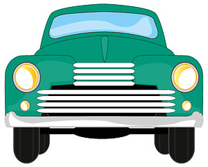 Image showing Vector illustration passenger retro car type frontal