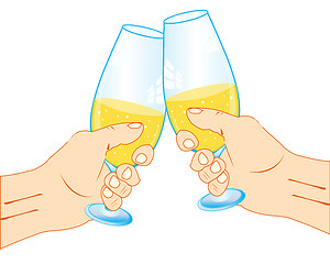 Image showing Goblets with champaign in hand of the people