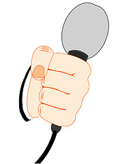 Image showing Vector illustration of the hand of the person with mike