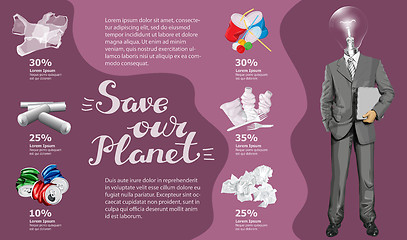 Image showing Vector Recycling Garbage And Man