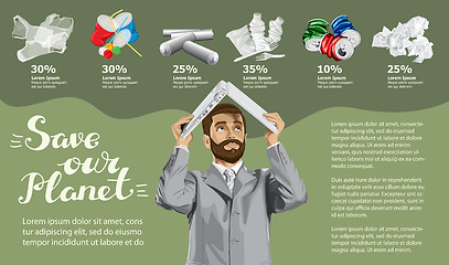 Image showing Vector Recycling Garbage And Man