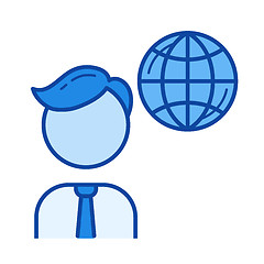 Image showing Global business line icon.