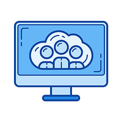 Image showing Cloud computing line icon.