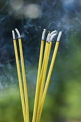 Image showing Burning incense sticks