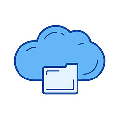 Image showing Cloud storage line icon.