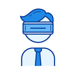 Image showing Virtual reality headset line icon.