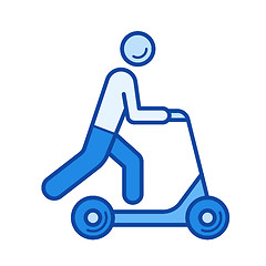 Image showing Push scooter line icon.