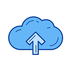 Image showing Cloud storage line icon.