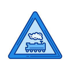 Image showing Railroad crossing line icon.