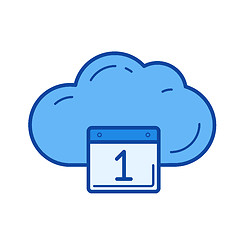 Image showing Cloud calendar line icon.