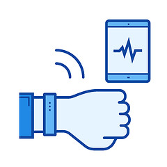 Image showing Fitness tracker line icon.