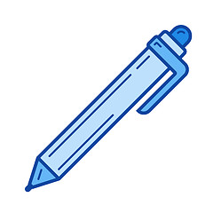 Image showing Pen ballpoint line icon.