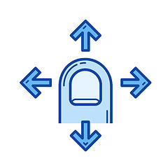 Image showing Finger drag four side line icon.