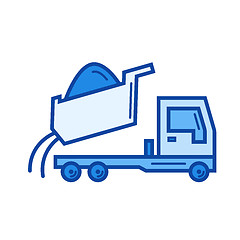 Image showing Dump truck line icon.