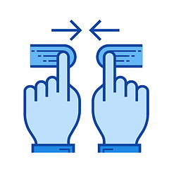 Image showing Two hand pinch line icon.