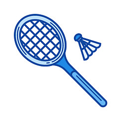 Image showing Badminton line icon.