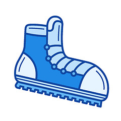 Image showing Mountaineering boots line icon.