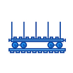 Image showing Railroad flat car line icon.