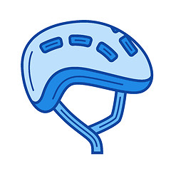 Image showing Bike helmet line icon.