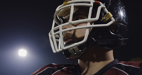 Image showing Closeup Portrait Of American Football Player