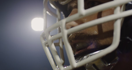 Image showing Closeup Portrait Of American Football Player