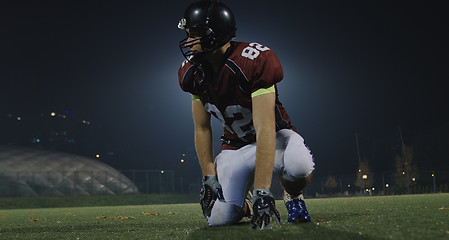 Image showing american football kicker ready for football kickoff