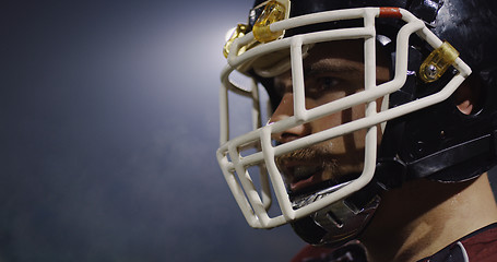 Image showing Closeup Portrait Of American Football Player