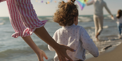 Image showing Young family enjoying vecation during autumn