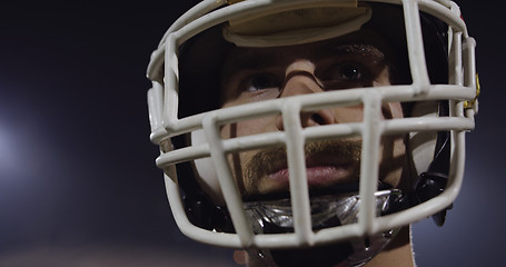 Image showing Closeup Portrait Of American Football Player