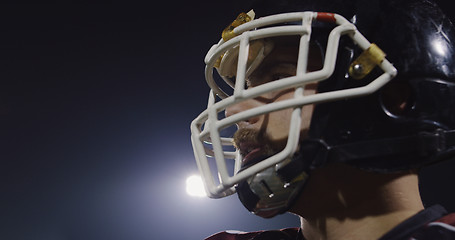 Image showing Closeup Portrait Of American Football Player