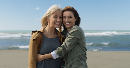 Image showing Women Smiling And Enjoying Life at Beach