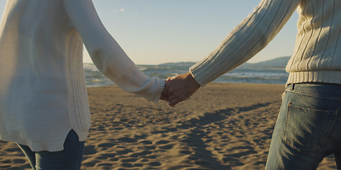 Image showing Romantic Couple Relaxing On The Beach