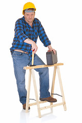 Image showing Carpenter at work