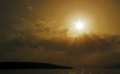 Image showing Sunset over Adriatic sea