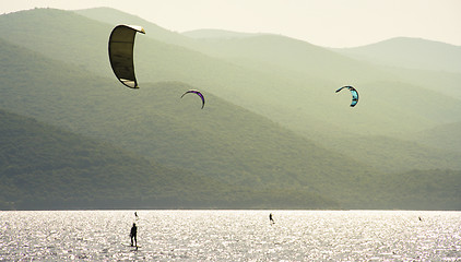 Image showing Kite surfing near Korcula