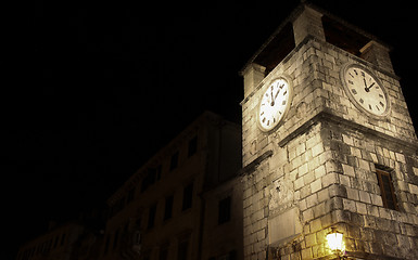 Image showing Old town Kotor clock tower
