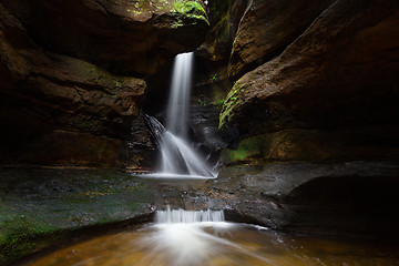 Image showing Majestic canyon and waterfall