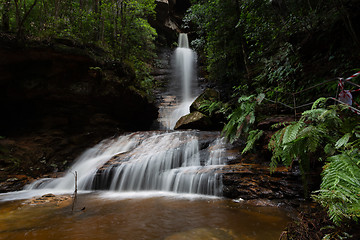 Image showing Bautiful waterfalll and rock pools of Blue Mountains