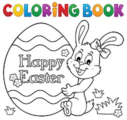 Image showing Coloring book Easter egg and bunny 1